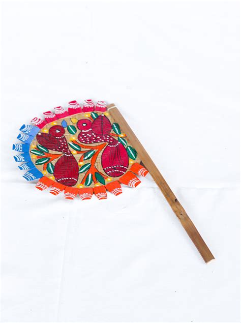 Hand-Painted Bird Pattachitra Bamboo Hand Fan – Traditional Indian Fol ...