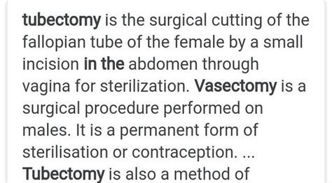 what is the difference between vasectomy and tubectomy - Brainly.in
