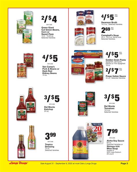 Longs Weekly Ad Sale August 31 – September 6, 2025