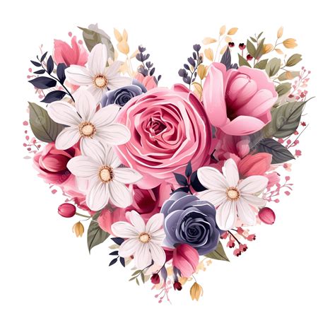 Clipart Flores Y Corazones