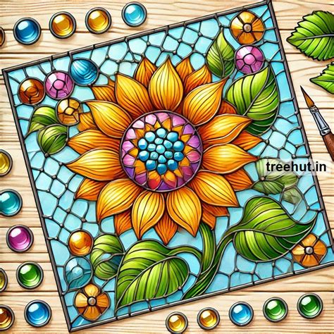 Sunflower Stain Glass Painting Ideas