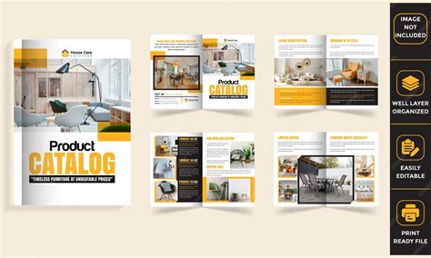 Editable interior catalog magazine and brochure design template ...