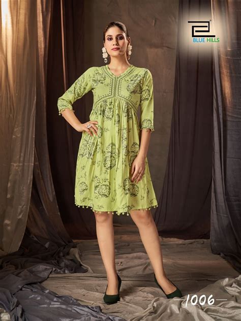 Blue Hills Barbie 14 Rayon Tunic Style Alia Cut Kurti Collection