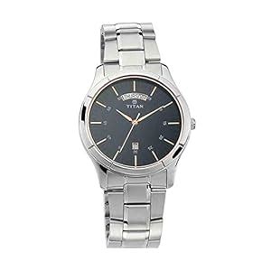Buy Titan Mens NEO III Black Dial Stainless Steel Analogue Watch ...