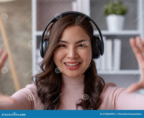 Asian Girl Student Online Learning Class Study Online Video Call Zoom ...