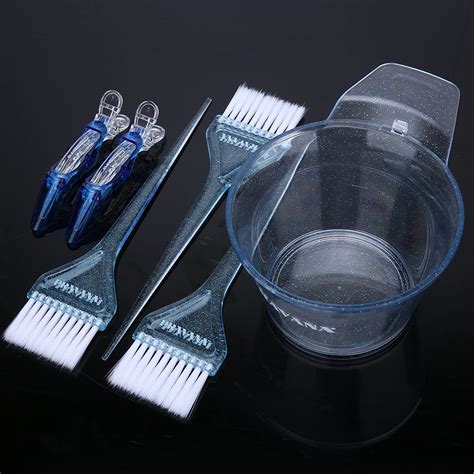 6 pcs Professional Salon Hair Coloring Dyeing Kit, Hair Color Brush and ...