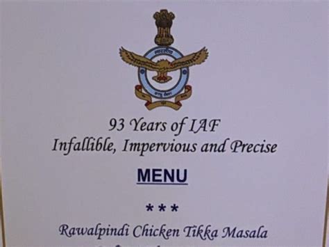 IAF Anniversary Dinner Menu Goes Viral; Dishes Named After Pakistan ...