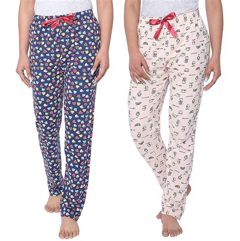 Buy Real Basics Women's Cotton Printed Pyjama pack of 2(RB-W-PJ-S-P2-S3 ...