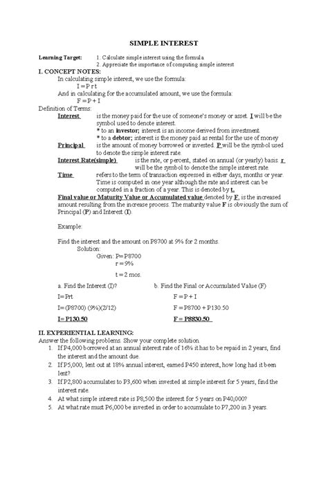 Image result for Simple-Interest Equation