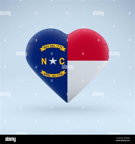 Love North Carolina state symbol. Heart flag icon Stock Photo - Alamy
