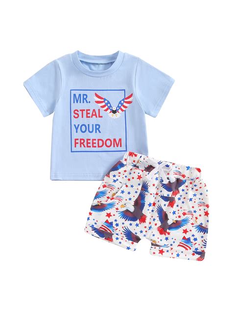 4th of July Baby Boy Outfits Mr Steal Your Freedom Short Sleeve T ...