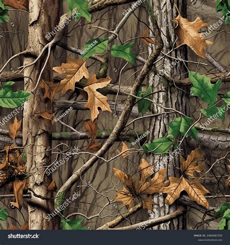 Realistic Forest Camouflage Seamless Pattern Conifer库存照片2460083793 | Shutterstock