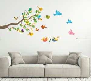 Artistic Media 150 cm Tree Branch With Birds Self Adhesive Sticker ...