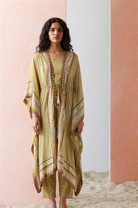 Moss ekin kaftan set - Elahe