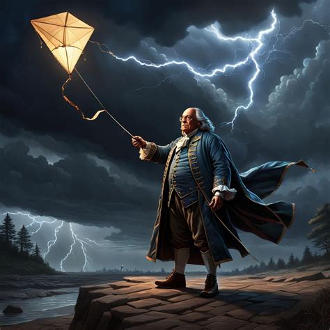 Ben Franklin Holding a Kite - AI Generated Artwork - NightCafe Creator