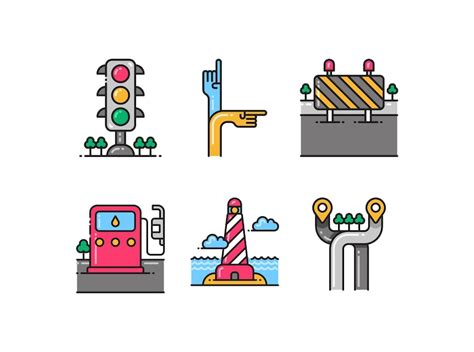 Destination map set | Premium Vector