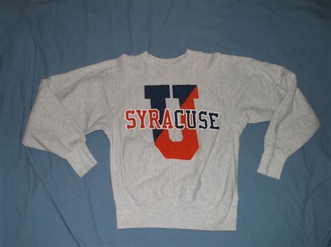 VTG 80's Syracuse University sweatshirt gym gray M crew Champion ...