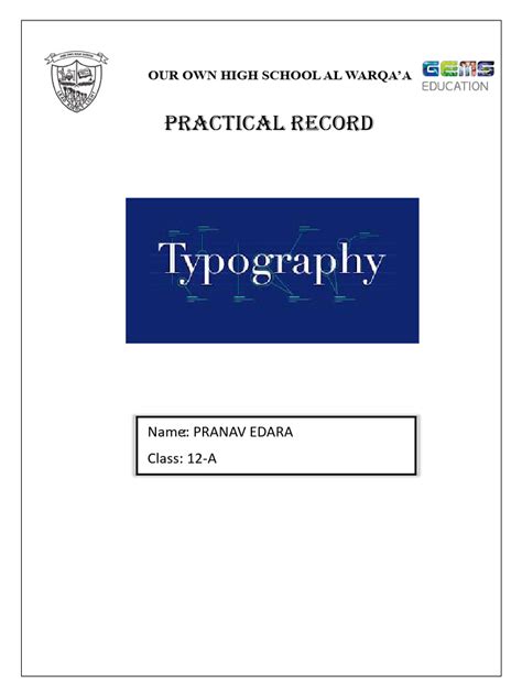 Image result for 12th Cbse Typography Practical Example