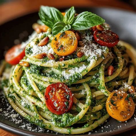 Fresh Basil Pesto Pasta Recipe - recipesbyeva