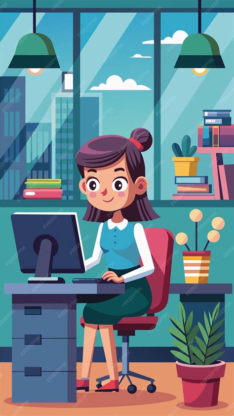 Image result for Cartoon Computer Girl