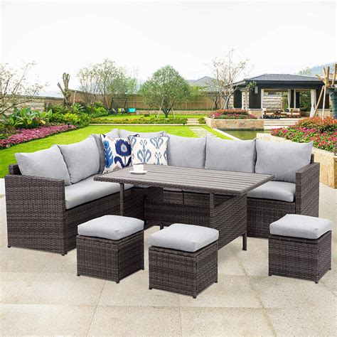 Buy Superjoe 7 Piece Outdoor Conversation Set All Weather Wicker ...