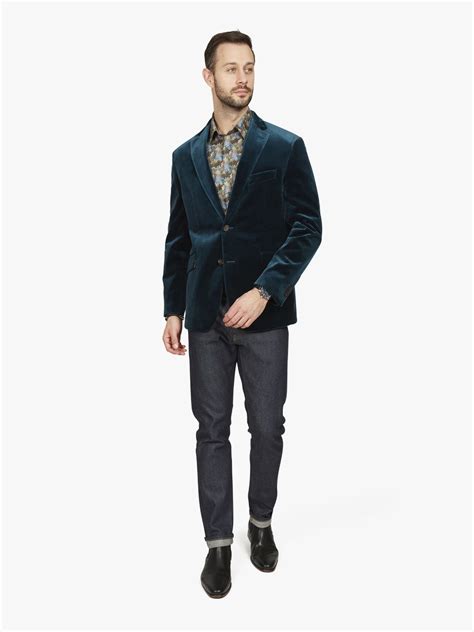 Petrol Green Velvet Jacket