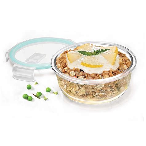 Buy Treo by Milton Hi Borosilicate Clip Fresh Round Container, 950 ml ...