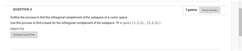Image result for Orthogonal Complement of a Subspace