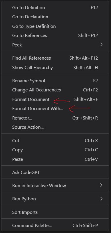 Image result for Formatting Python in vs Code Example
