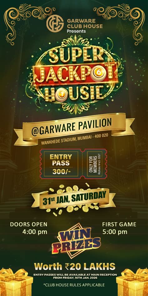 GCH Super Jackpot Housie, on Saturday, 31st January, 2026, at Garware ...