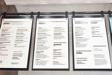 Tender Greens Printable Menu - Printable Word Searches