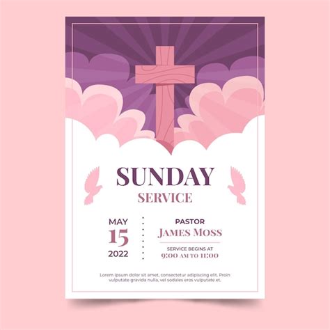 Flat design church flyer ready to print | Free Vector