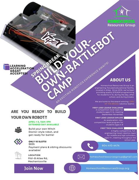 Learn How to Build Your Own Battle Robot!, Homeschool Resources Group ...