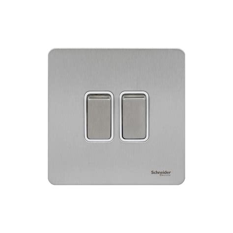 Ultimate Screwless flat plate - 1-pole 2-way switch - 2 gangs ...