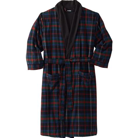 Kingsize Men's Big & Tall Jersey-Lined Flannel Robe - Walmart.com