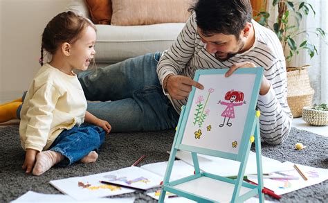 Buy KIDS WONDER Kids Easel Wooden Whiteboard & Blackboard with Storage ...