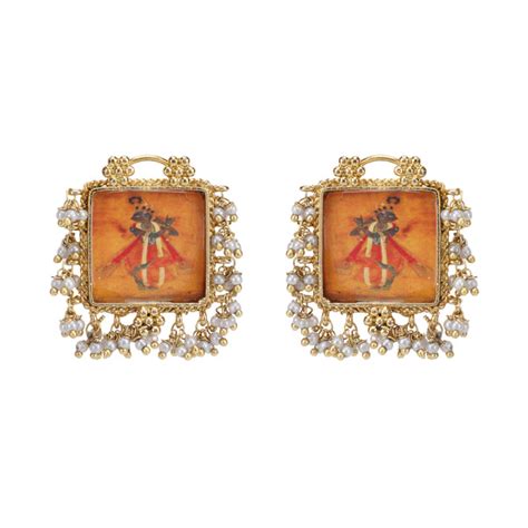 Pichwai Damini 22k Gold Plated Earring – Art Karat India
