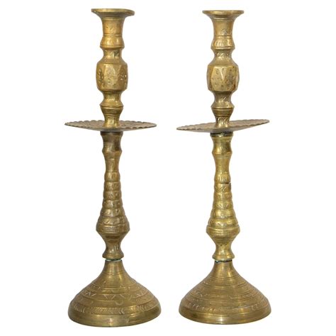 Solid Brass Vintage Moroccan Candle Holder a Pair 1950's For Sale at ...