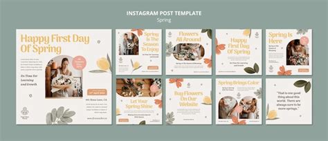 Flat design spring template | Free PSD