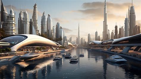 Futuristic dubai city background architecture | Premium AI-generated image