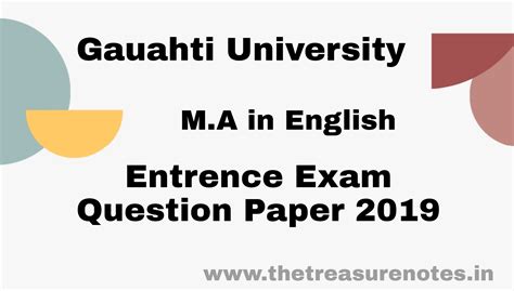M.A English Entrence Sample Question Paper' 2019 | Guahati University ...
