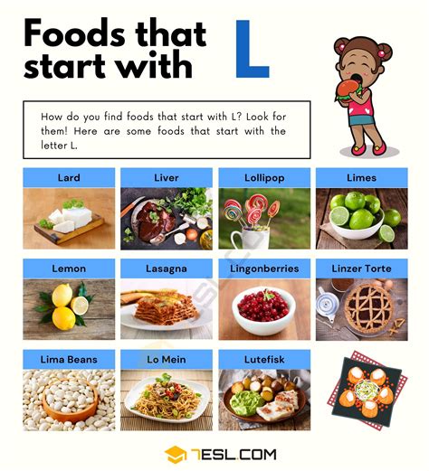 56 Delicious Foods that Start with L • 7ESL