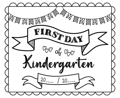 First day of kindergarten 10 free pdf printables – Artofit