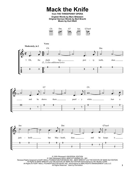 Mack The Knife Guitar Chords