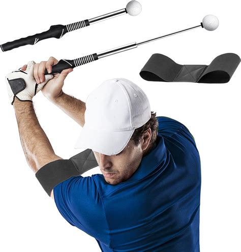 Retractable Golf Swing Trainer - Golf Swing Training Aid for Warm-up ...