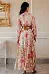 Buy White Dress Cotton Silk Inner Shantoon Chintz Motifs Round Print ...