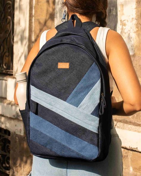 Buy Upcycled Denim Backpack Online - Dwij