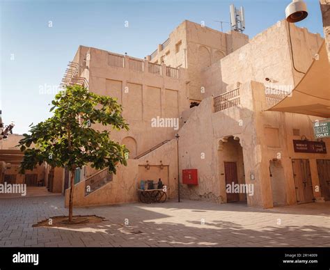 20 March 2023, Dubai, UAE: Al Seef old town village in Dubai, Al Seef Khor is 1.8 km waterfront ...