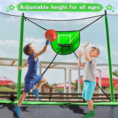 Elitezip Trampoline Basketball Hoop for Kids, Trampoline Basketball ...