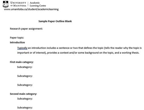 Image result for Sample Paper Outline